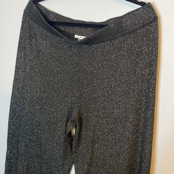 Vila Milano Black & Silver Sweater Pants Wide Leg Elastic Waist Size 1XL NWOT - Picture 3 of 7